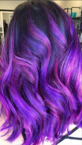 رنگ یاسی بنفش در رنگ موی دخترانه در کرج