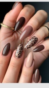 طراحی پلنگی در طرح ناخن پاییزی جدید در کرج